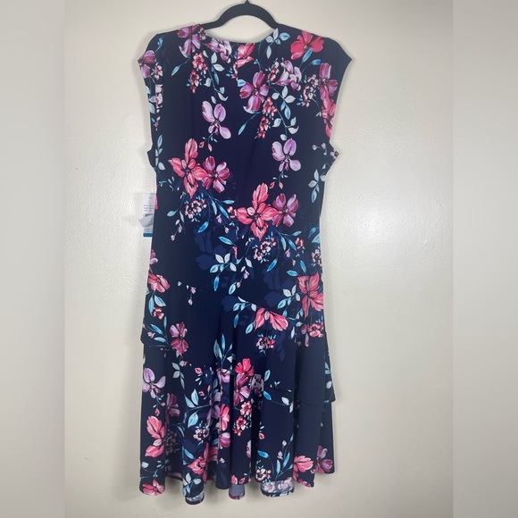 Signature by Robbie Bee Blue and Pink Asymmetrical Sundress - Picture 8 of 8